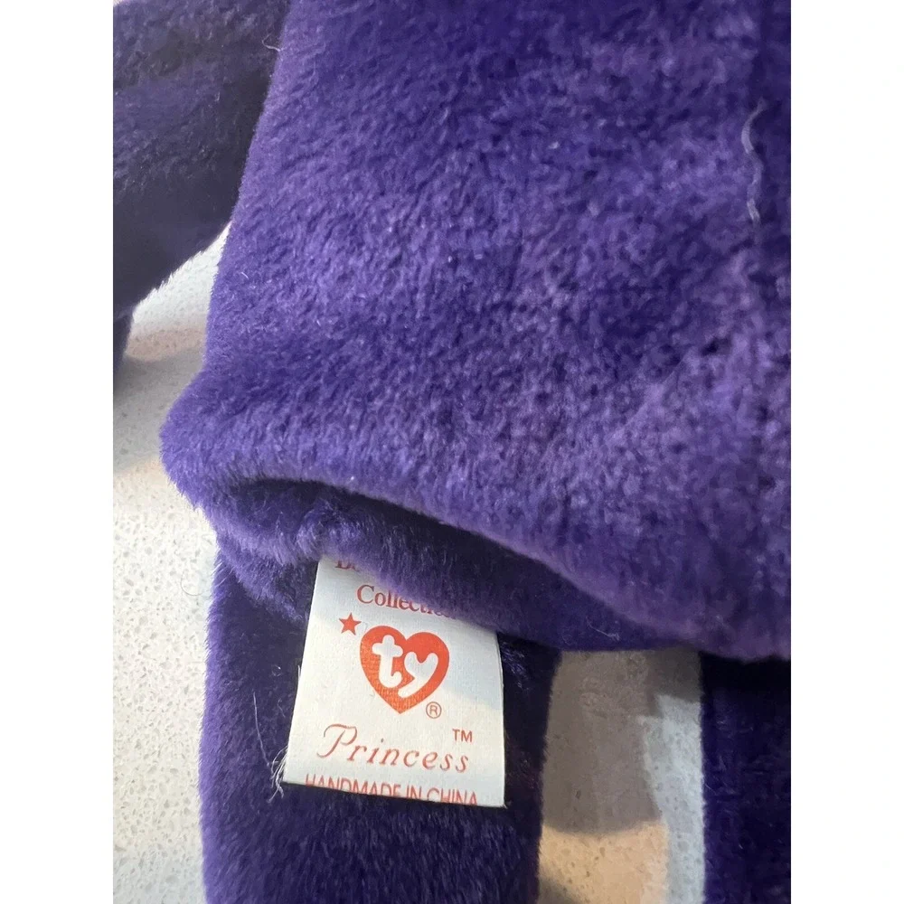 Rare Vintage Beanie Baby Princess Diana‎ Bear 1997 PVC PelletsPurple Plush Toy